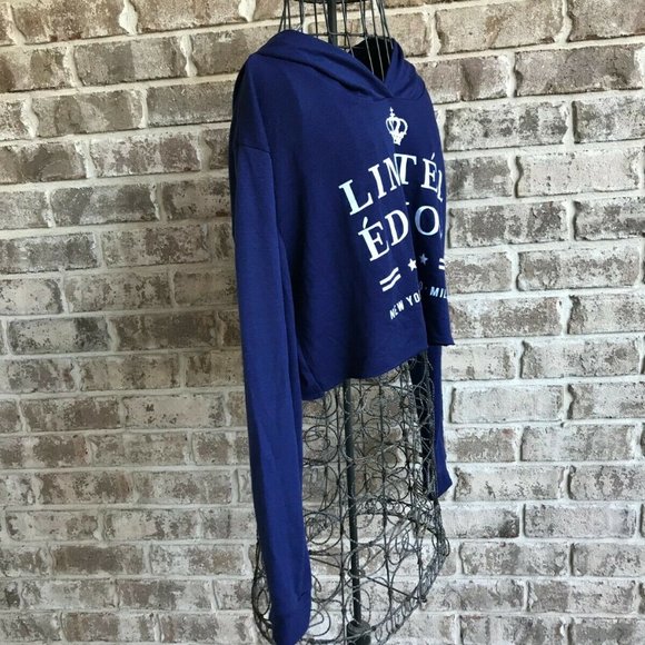 SuperNova Limited Edition Cropped Hoodie Small Navy New York Paris Tokyo… - Picture 4 of 9